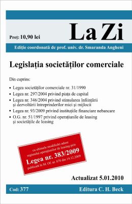 Legislatia societatilor comerciale (Contine SUPLIMENT GRATUIT actualizat la 5.10.2010)